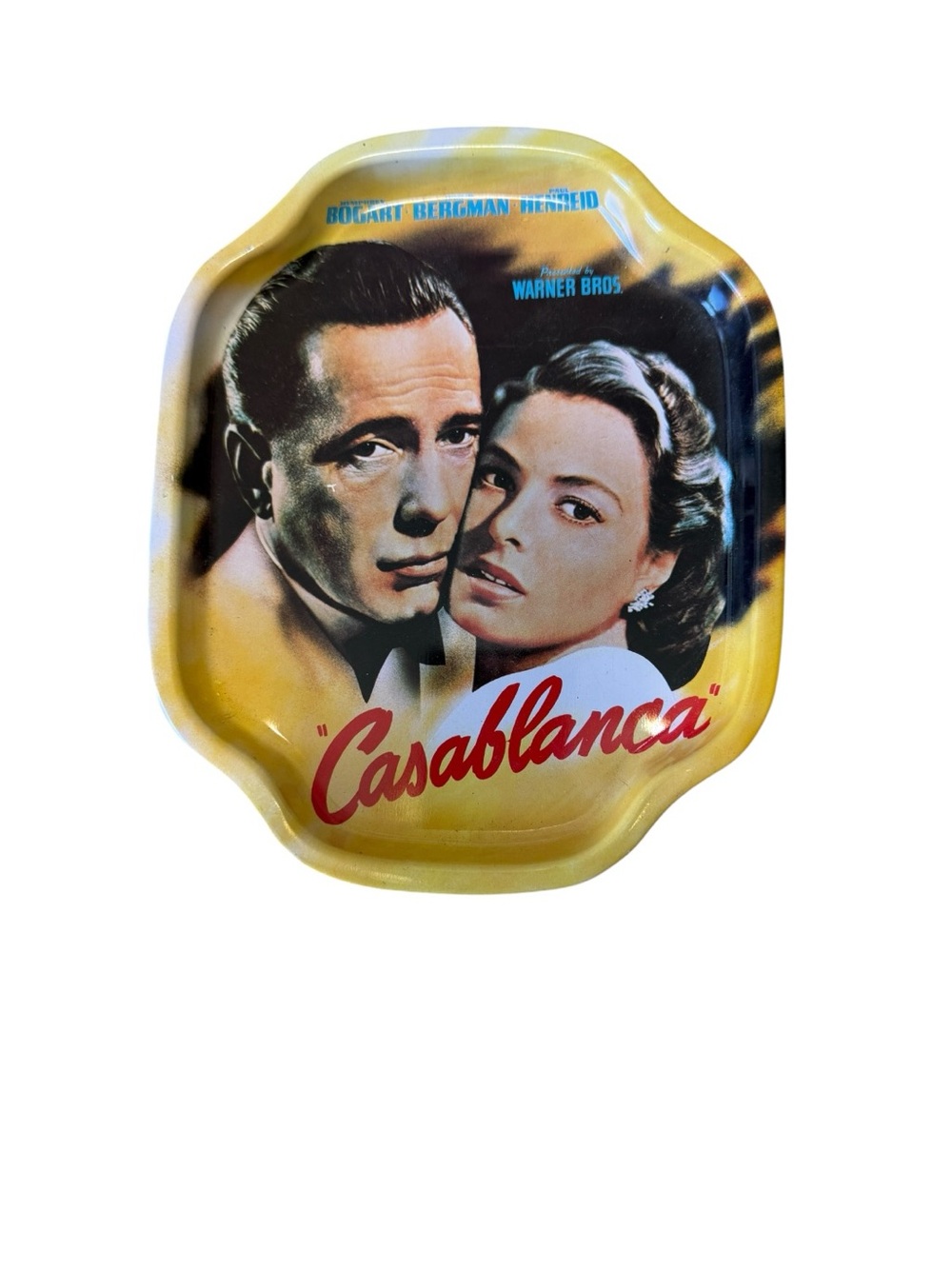 “Casablanca” VTG Tin Tray, 6 X7 Humphrey Bogart, Ingrid Bergman